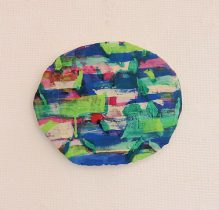 「21－OP－13」紙に白亜地、テンペラ、油彩　19.3×23.3cm　2021