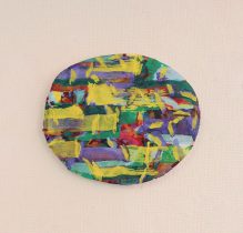 「21－OP－10」紙に白亜地、テンペラ、油彩　29×33.5cm　2021