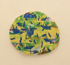 「21－OP－8」紙に白亜地、テンペラ、油彩　29×30.5cm　2021