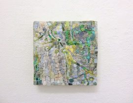 「 Plants.III - mosaico 」大理石、ズマルトガラス、他　12×12cm　2020