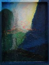 「囁く声」oil on board　26×20cm　2021