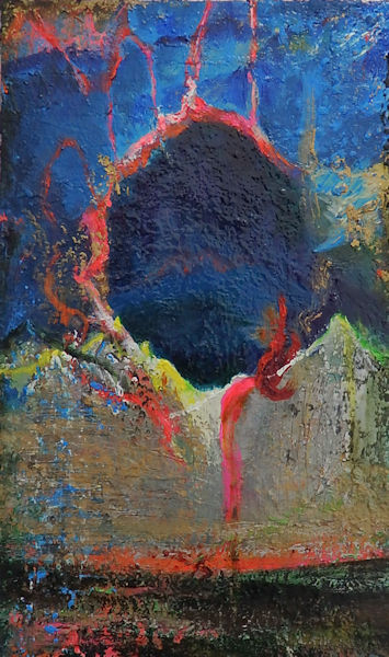 「Thanatosの鏡」oil on canvas　45.5×27.3cm（M8）　2021