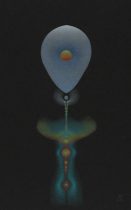 「たまごのなかで おこっていること」色鉛筆、キャンソン紙 221×138mm 2019