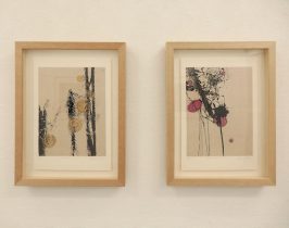 （左）「Aureolin」（右）「Mauve-Red shade」フォトエッチング、アクアチント　350×230mm　2021