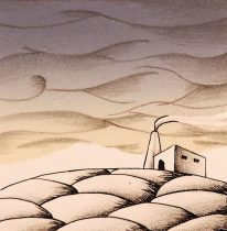 「山の端」リトグラフ　180×180mm　2021