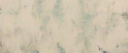 「風の向こうに」パネル、寒冷紗、石膏地、顔料、アクリルメディウム　600×1450mm　2021