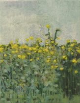 「空を見る草_5」油彩、キャンバス　F0　2022