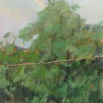 「虹と電線」油彩、キャンバス　F3　2021