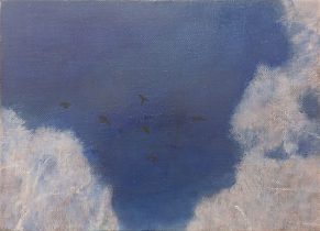 「テリトリー・鳥_2」油彩、キャンバス　P8　2022