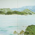 「剣山まで」麻紙に膠絵具　91cm×155.4cm　2015