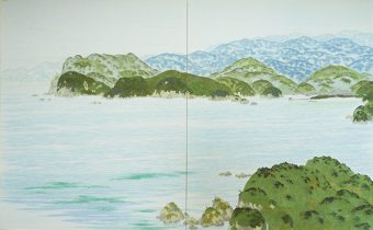 「剣山まで」麻紙に膠絵具　91cm×155.4cm　2015