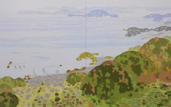 「潮干にけらし」麻紙に膠絵具　91cm×155.4cm　2019