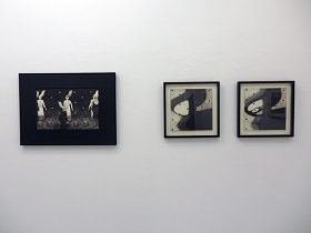 （左から）「浮遊する人 #9 Ｂ地点から 」「取り除かれたあとに残ってしまったものⅡ」 「取り除かれたあとに残ってしまったものⅠ」