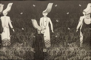 「浮遊する人 #9 Ｂ地点から」エッチング、アクアチント　2019