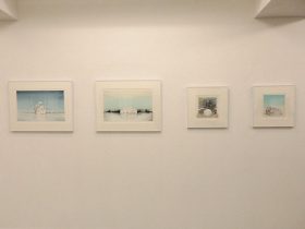 （左から）「Imaginary white architecture l -白い空想建築1- 」「Imaginary white architectureⅡ-白い空想建築2-」「Twilight VI-white shell park-」「Twilight V-frosty morning-」