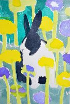 「Happy detour1」鳥の子紙に木版　66×51cm　2021