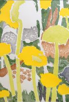 「Pleasant friends」鳥の子紙に木版　85×66cm　2021