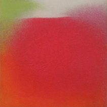 「Into the light」 岩絵の具、グルー、パネル天竺木綿張り込み　40×40×3cm