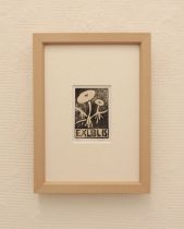 「ウォーターマッシュルーム」木版　150×100mm　2022