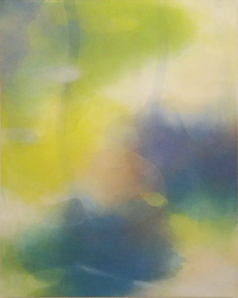 「色奏・影映　碧がゆらぐ」水性アルキド樹脂絵具、綿布　F100 (1620×1303）　2022