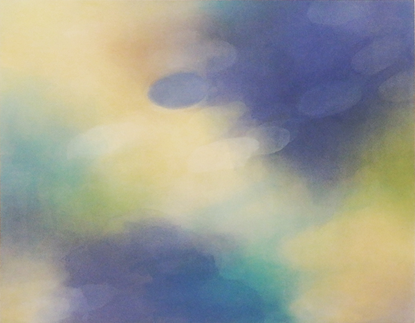「色奏・影映　風を聞く」水性アルキド樹脂絵具、綿布　F50 (910×1167）　2022