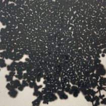 「緑粒」墨、雁皮紙、木製パネル　185×185mm　2022