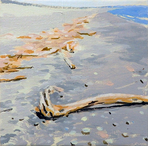 「流木 3」キャンバス、油彩　18×18cm