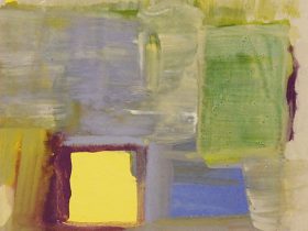 「畑」顔料、画仙紙、膠、アクリルメディウム　14.5×19.5cm