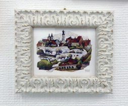 「羊がいる村」紙にアクリル　2022