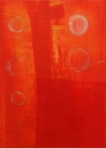 「はなれていく意識」顔料、アクリル、麻布　F4（33.3×24.2cm）