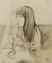 「dessin 1」和紙壁紙、墨、鉛筆　F3（273×220mm）　2021