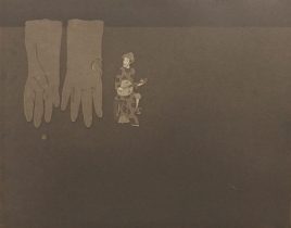 「ゴム手袋・大清人」エッチング、アクアチント 365×465mm 2022