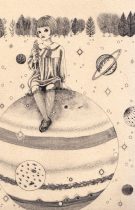 「遠い星に住んでいるあなたへⅡ」エングレービング、雁皮刷り　150×230mm　2017