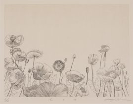 「花の畑」エングレービング　225×350mm　2018