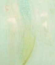 「とばされた意識」顔料、アクリル、オイルパステル、麻布　530×455mm（F10）　2022