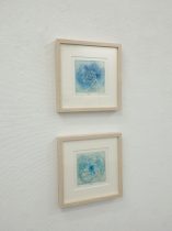 （上）「結晶 I」（右下）「結晶 Ⅱ」アクアチント、ドライポイント　190×190mm　2019