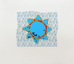 「sun 4」新聞の 天気予報欄「晴れ」マーク(スキャンデータ)、インクジェットプリント、紙　210×246mm