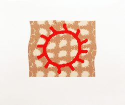 「sun 7」新聞の 天気予報欄「晴れ」マーク(スキャンデータ)、インクジェットプリント、紙　210×246mm