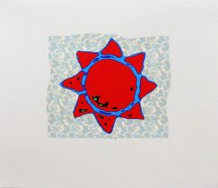 「sun 5」新聞の 天気予報欄「晴れ」マーク(スキャンデータ)、インクジェットプリント、紙　210×246mm