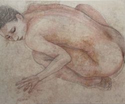 「彼女のなかのわたし」和紙壁紙、念紙　F20（606×727mm）2023