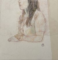 「My views of her #6」和紙、念紙　300×300mm　2023