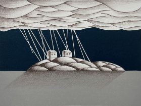 「驟雨 #8」リトグラフ　250×325mm　2023