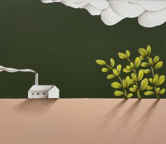 「風の強い日 #1」リトグラフ　380×455mm