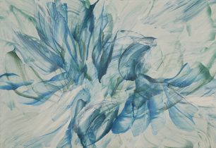 「蒼穹に委ねる23-7」キャンバスにアクリル、オイル　72×50cm　2023