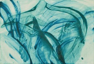 「覆う23-4」キャンバスにアクリル、オイル　22×15cm　2023