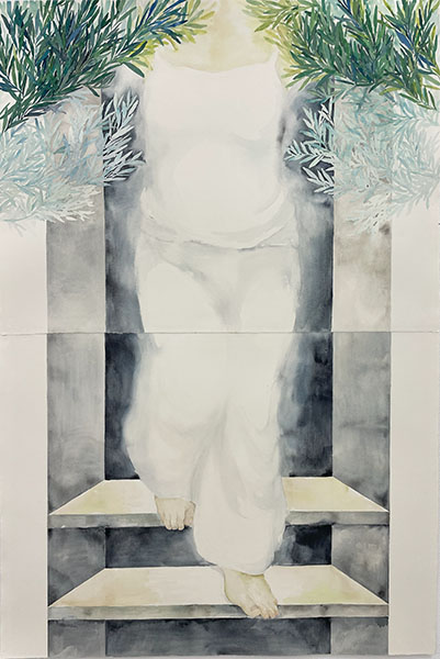「女神の小閑 （勝利）」水彩　154×106cm　2022