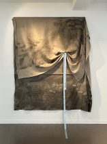 「make and connect」marbling oc canvas,clip,ribbon　2100×1620mm