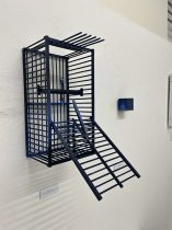 「内景を解き放つ」鳥籠、アクリル絵の具　13×16×31.5cm　2023