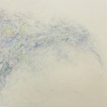 「幽かに」雲肌麻紙、岩絵具、墨　15×15cm　2023