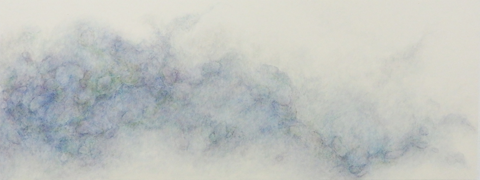 「幽かに」雲肌麻紙、岩絵具、墨　120×45cm　2023